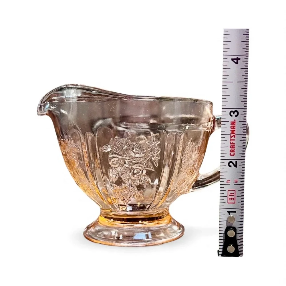 Federal Sharon Pink Depression Glass Roses Creamer